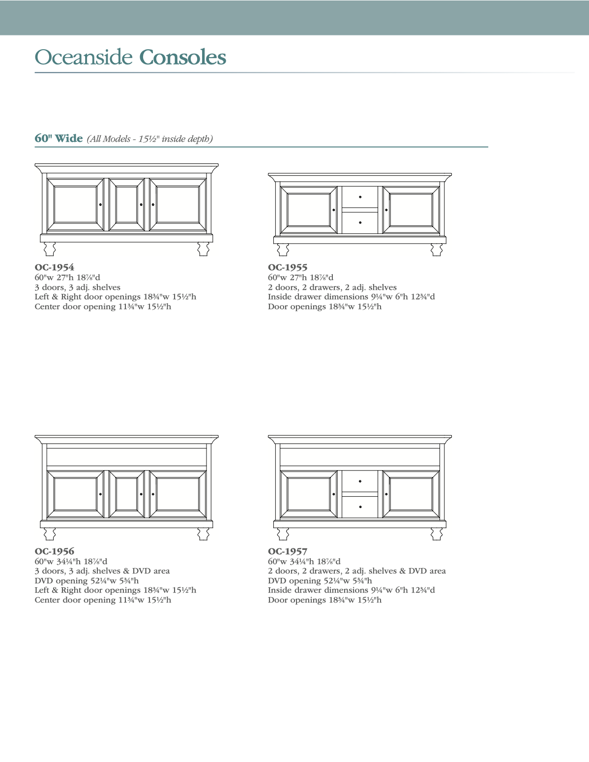 Oceanside 60″ TV Console