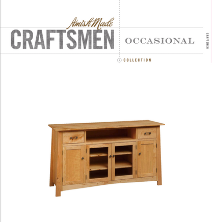 Mission 65″ TV Credenza in Brown Maple Wood