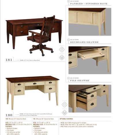 Modern Mission Transitional 66” Desk