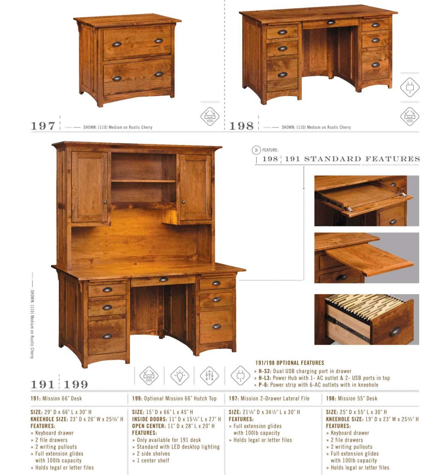 Lancaster Mission Two Drawer Lateral File Cabinet