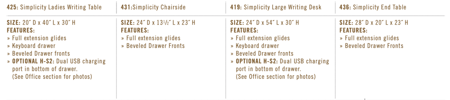 Simplicity 40" Small Writing Desk