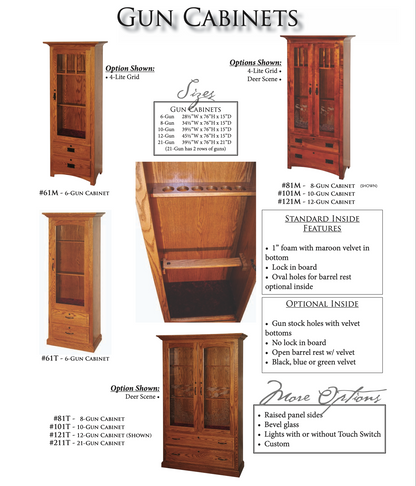 6 Gun Mission Cabinet with Pistol Display