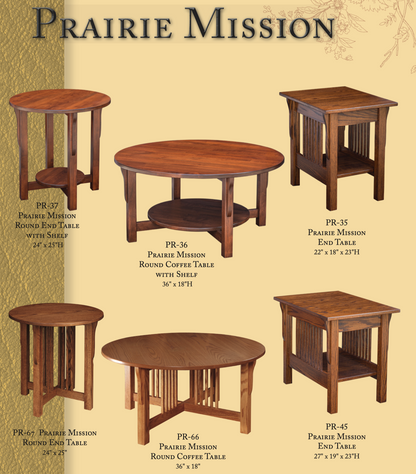 Prairie Mission Wormy Maple and Walnut 19" x 24" End Table