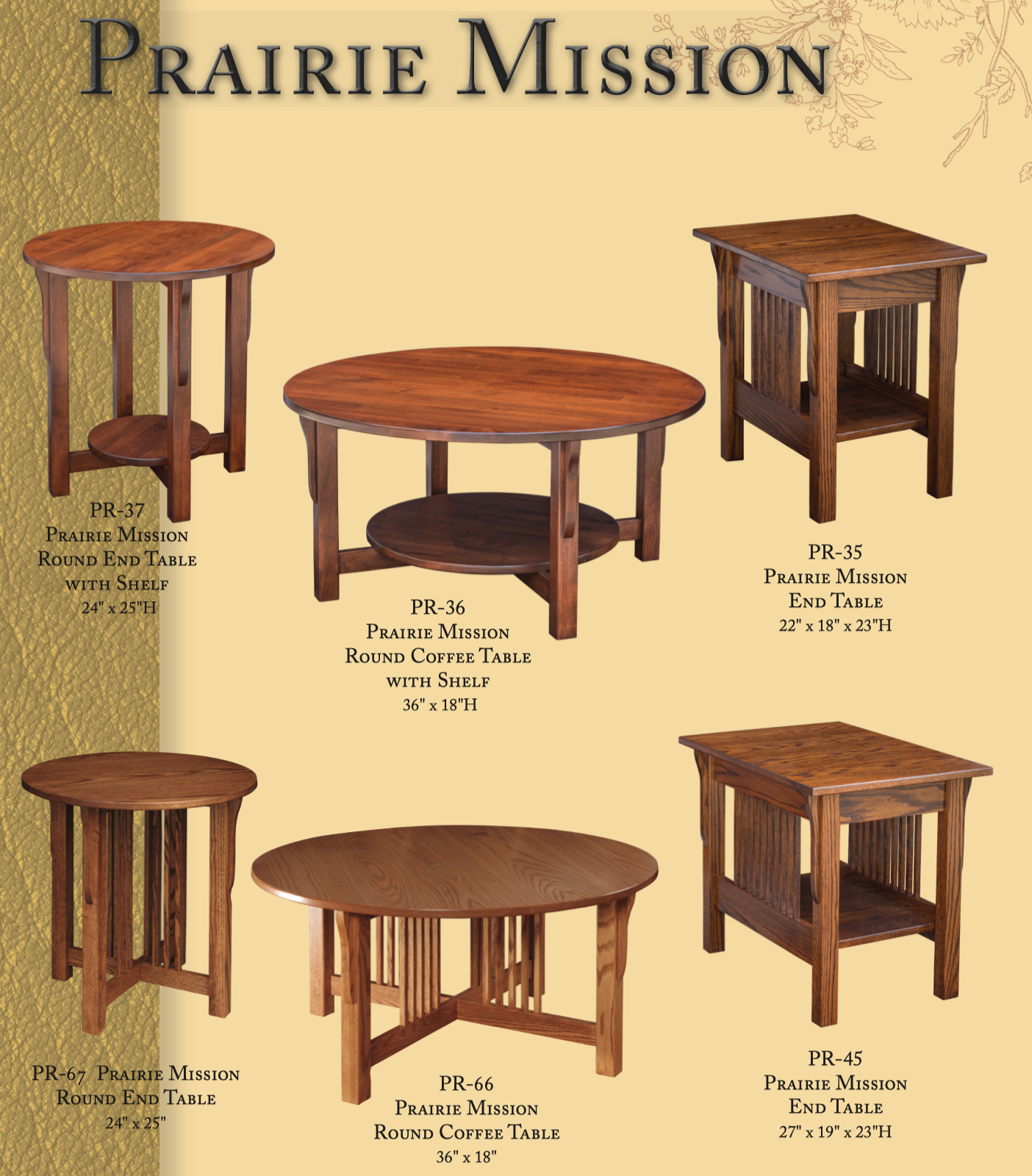 Prairie Mission 24" x 24" x 25" Lamp End Table