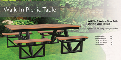 Poly 7′ Walk In Picnic Table