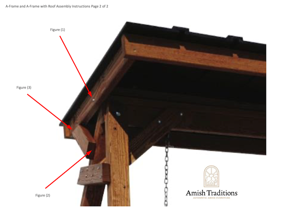 A-Frame w/ 4" x 4" Posts with Roof for 4' and 5' Swings