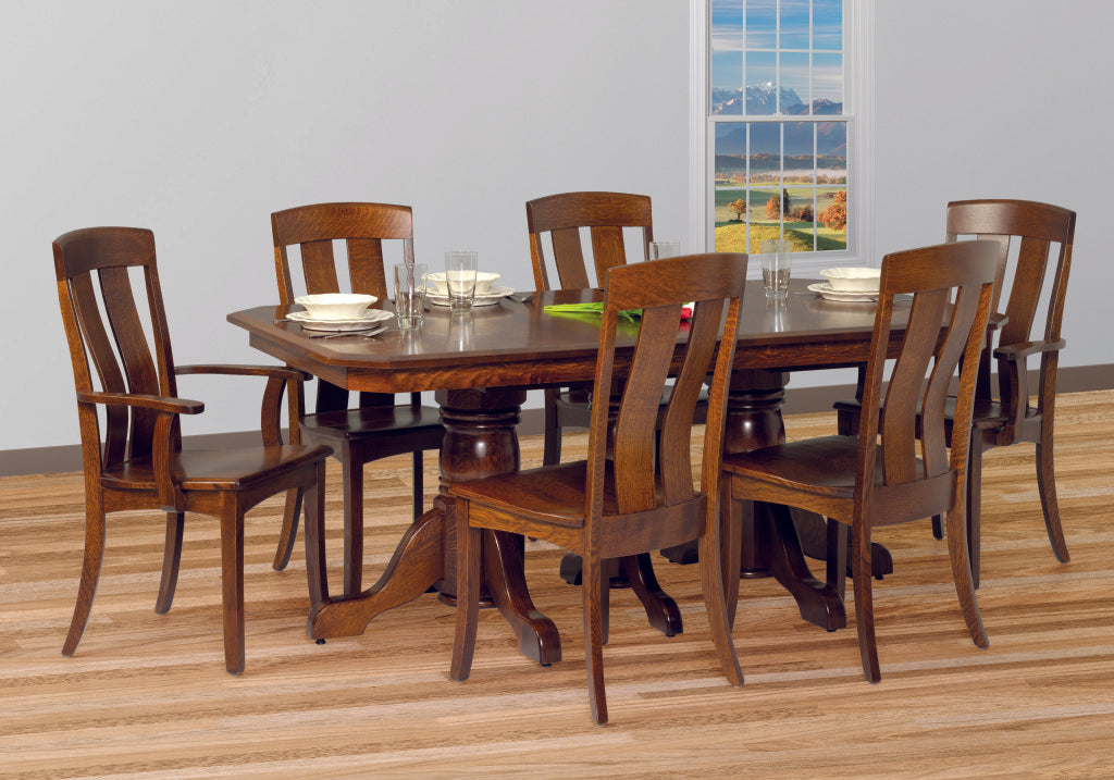 Freemont Triple Pedestal Table and Chair Set