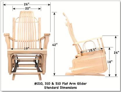 Bentwood #310 Flat Arm Swivel Glider