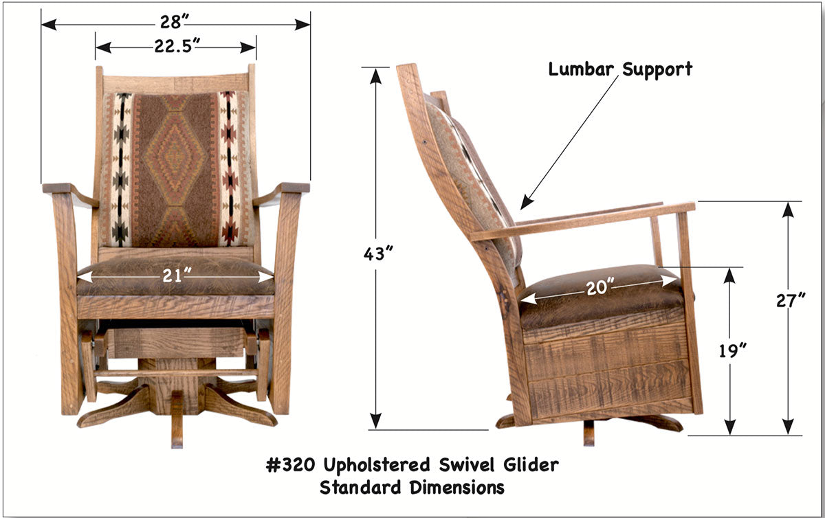 Keystone Mission #330 Upholstered Swivel Glider