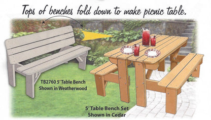 Poly 5′ Table Bench