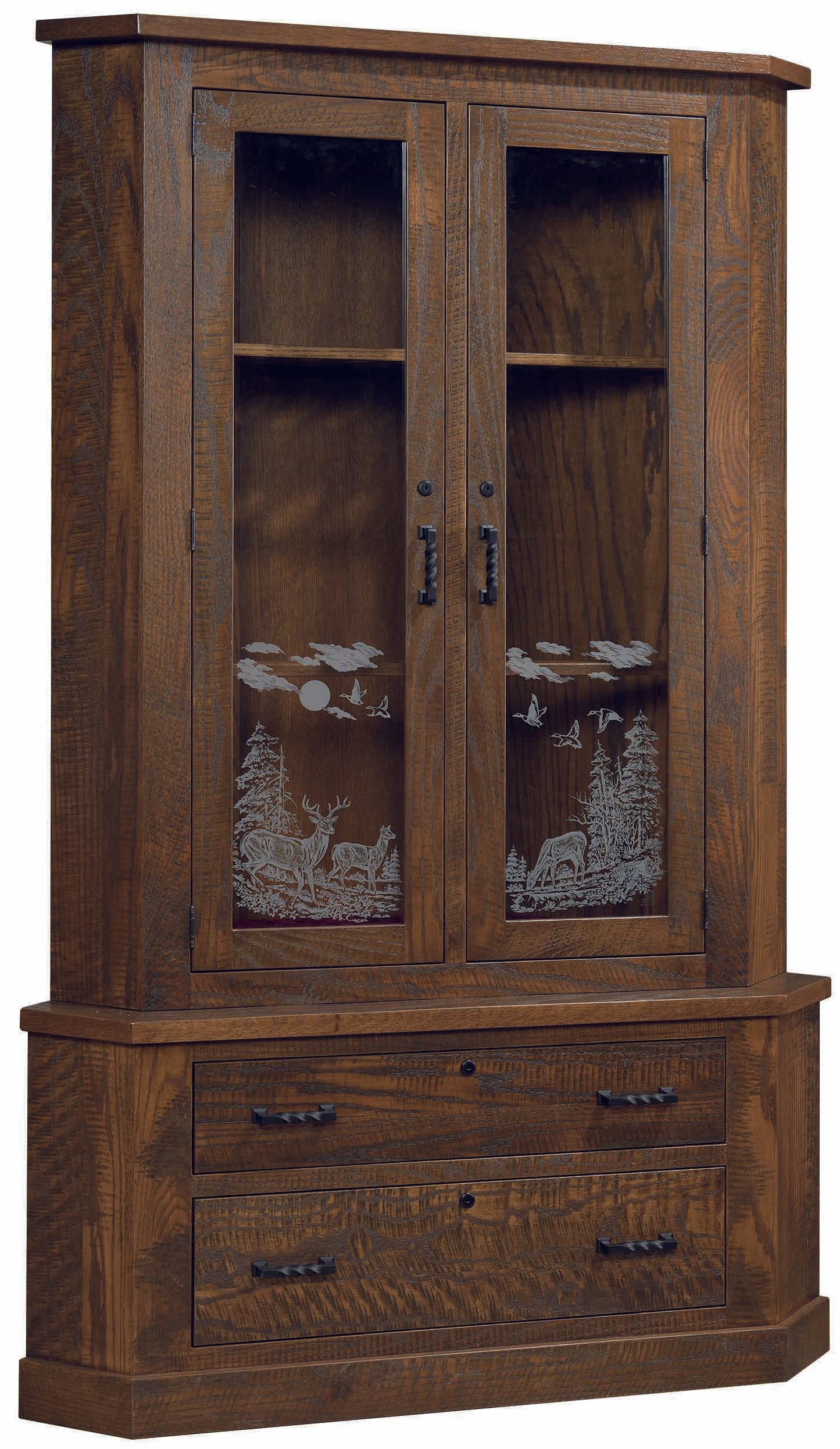 17 Gun Mission Corner Cabinet