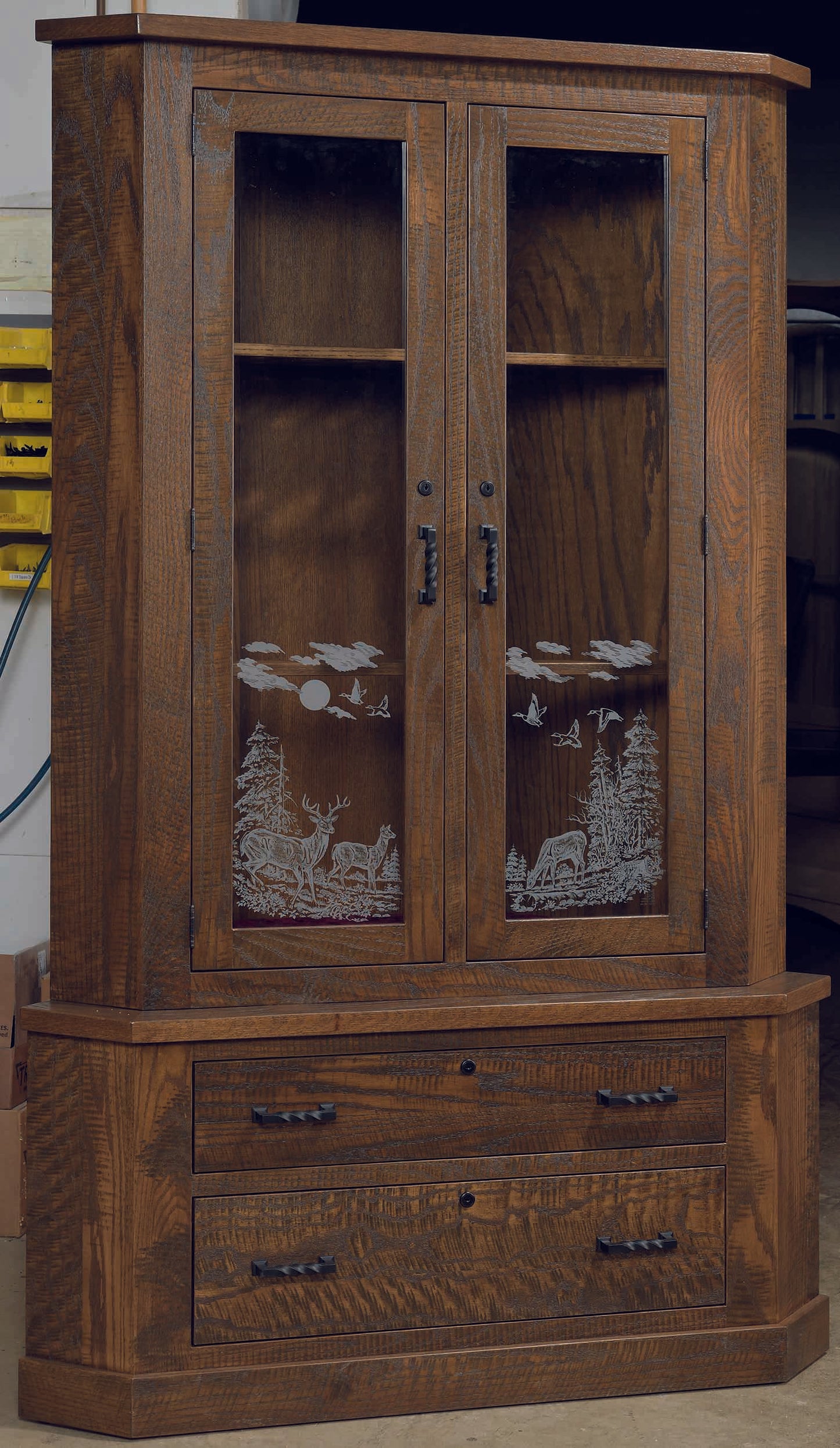 17 Gun Mission Corner Cabinet