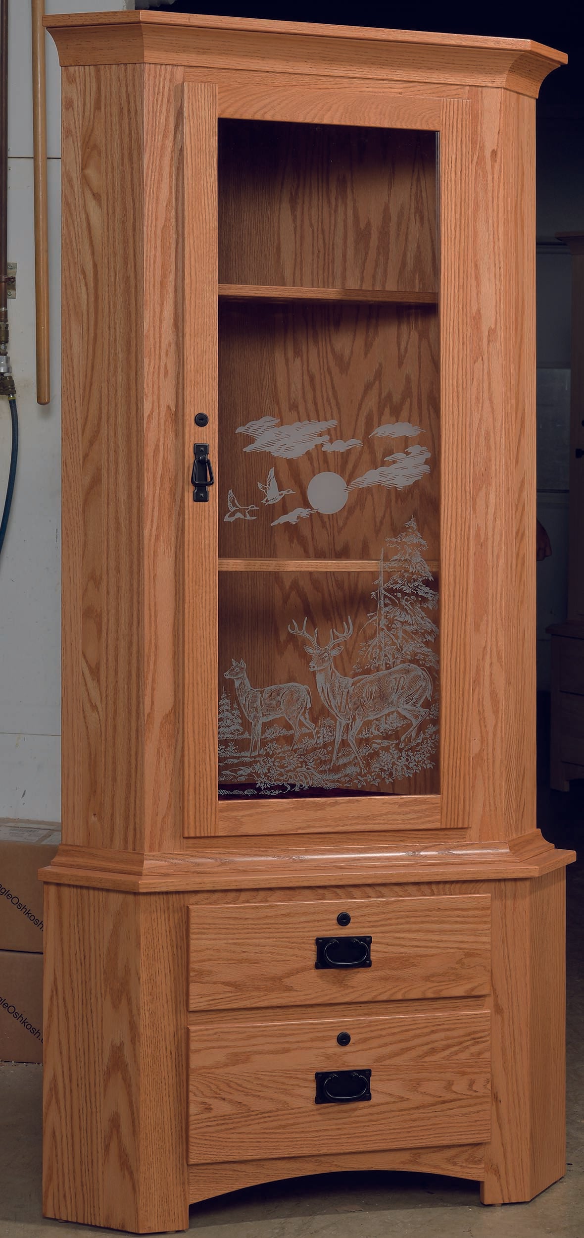 9 Gun Mission Corner Cabinet