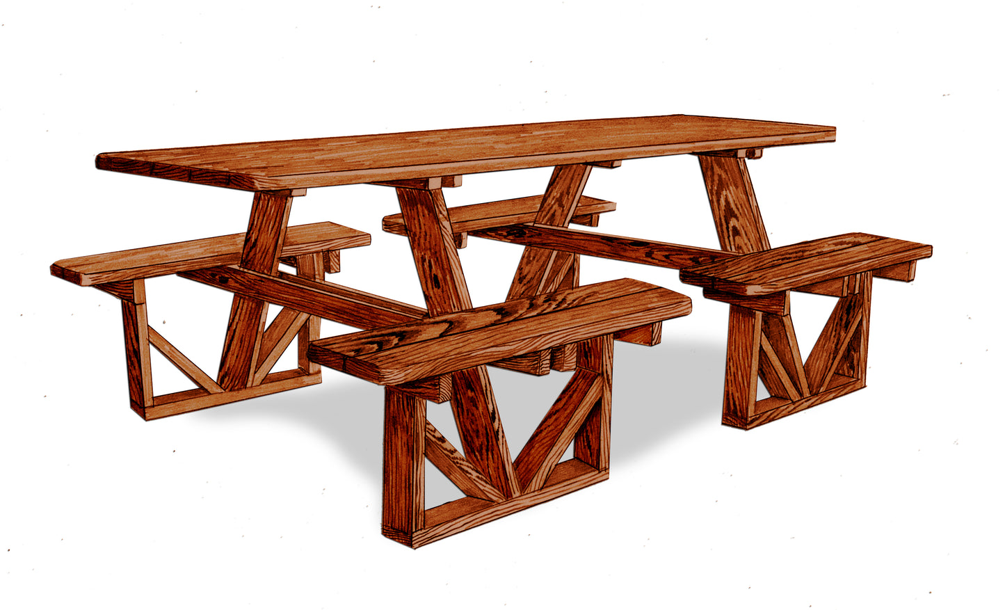 7' Walk-In Picnic Table